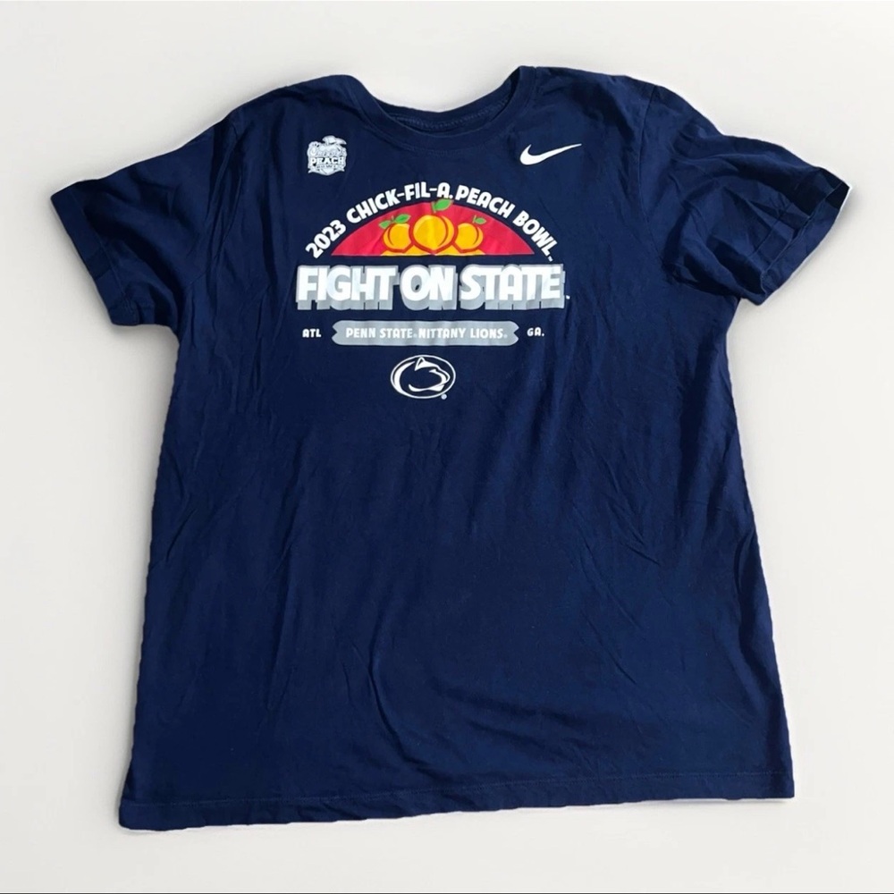 NIKE PENN STATE NITTANY LIONS 2023 PEACH BOWL SHORT SLEEVE T-SHIRT MENS XL BLUE